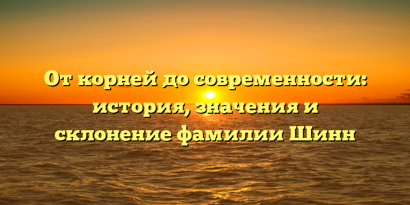 От корней до современности: история, значения и склонение фамилии Шинн