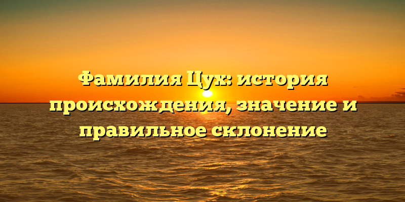 Фамилия Цух: история происхождения, значение и правильное склонение