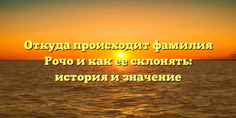 Откуда происходит фамилия Рочо и как ее склонять: история и значение