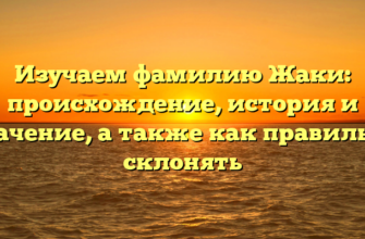 Изучаем фамилию Жаки: происхождение, история и значение, а также как правильно склонять