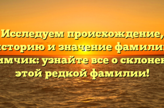 Исследуем происхождение, историю и значение фамилии Ефимчик: узнайте все о склонении этой редкой фамилии!