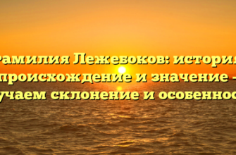 Фамилия Лежебоков: история, происхождение и значение – изучаем склонение и особенности