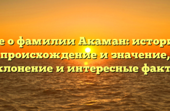 Все о фамилии Акаман: история, происхождение и значение, склонение и интересные факты