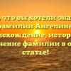 Все, что вы хотели знать о фамилии Ангелина: происхождение, история и склонение фамилии в одной статье!