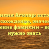 Фамилия Агилар: история, происхождение, значение и склонение фамилии — всё, что нужно знать