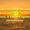 Фамилия Афганские: происхождение и значимость фамилии, а также правильное склонение