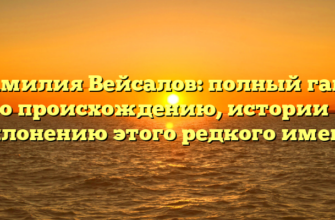 Фамилия Вейсалов: полный гайд по происхождению, истории и склонению этого редкого имени