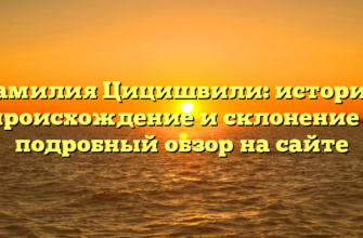 Фамилия Цицишвили: история, происхождение и склонение – подробный обзор на сайте
