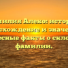 Фамилия Алеко: история, происхождение и значение – интересные факты о склонении фамилии.