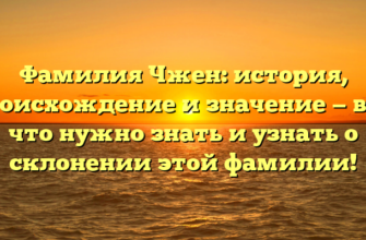 Фамилия Чжен: история, происхождение и значение — всё, что нужно знать и узнать о склонении этой фамилии!