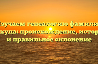 Изучаем генеалогию фамилии Анкуда: происхождение, история и правильное склонение