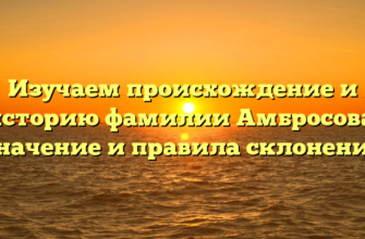 Изучаем происхождение и историю фамилии Амбросова: значение и правила склонения