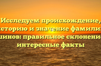 Исследуем происхождение, историю и значение фамилии Ашинов: правильное склонение и интересные факты