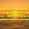 Фамилия Авдеевы: происхождение, история и значение — все, что нужно знать для правильного склонения