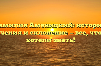 Фамилия Аменицкий: история, значения и склонение — все, что вы хотели знать!