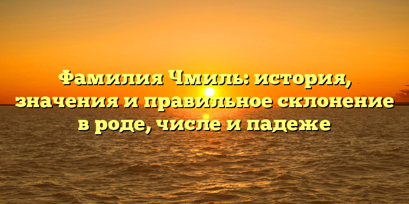 Фамилия Чмиль: история, значения и правильное склонение в роде, числе и падеже