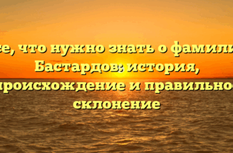 Все, что нужно знать о фамилии Бастардов: история, происхождение и правильное склонение