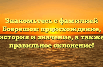 Знакомьтесь с фамилией Бобрешов: происхождение, история и значение, а также правильное склонение!