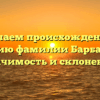 Изучаем происхождение и историю фамилии Барбанягра: значимость и склонения