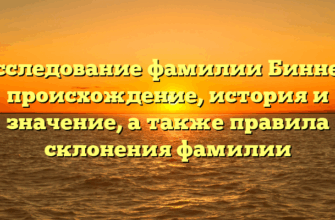 Исследование фамилии Биннер: происхождение, история и значение, а также правила склонения фамилии