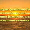 Исследуем фамилию Бавина: происхождение, история и значение фамилии, а также правильное склонение