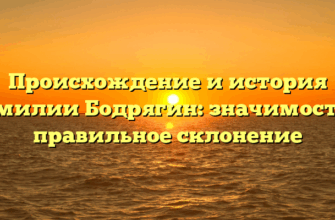 Происхождение и история фамилии Бодрягин: значимость и правильное склонение