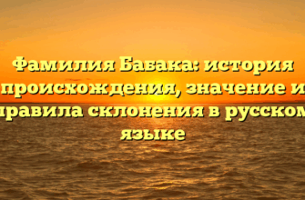 Фамилия Бабака: история происхождения, значение и правила склонения в русском языке