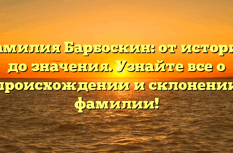 Фамилия Барбоскин: от истории до значения. Узнайте все о происхождении и склонении фамилии!