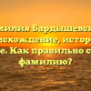 Фамилия Бардышевская: происхождение, история и значение. Как правильно склонять фамилию?