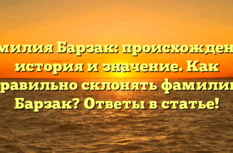 Фамилия Барзак: происхождение, история и значение. Как правильно склонять фамилию Барзак? Ответы в статье!