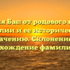 Фамилия Бас: от родового имени к фамилии и ее историческому значению. Склонение и происхождение фамилии Бас.