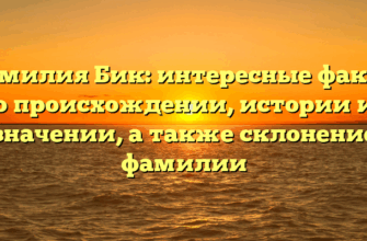 Фамилия Бик: интересные факты о происхождении, истории и значении, а также склонение фамилии