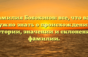 Фамилия Бобохонов: все, что вам нужно знать о происхождении, истории, значении и склонении фамилии.