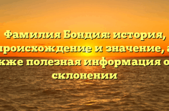 Фамилия Бондия: история, происхождение и значение, а также полезная информация о ее склонении