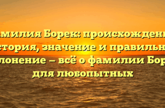 Фамилия Борек: происхождение, история, значение и правильное склонение — всё о фамилии Борек для любопытных