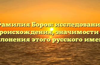 Фамилия Боров: исследование происхождения, значимости и склонения этого русского имени