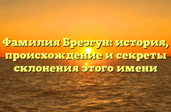 Фамилия Брезгун: история, происхождение и секреты склонения этого имени