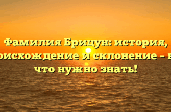 Фамилия Брицун: история, происхождение и склонение – всё, что нужно знать!