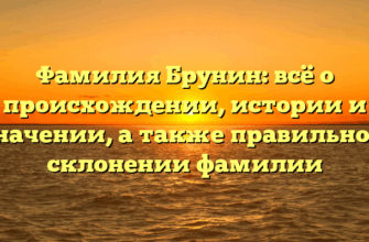Фамилия Брунин: всё о происхождении, истории и значении, а также правильном склонении фамилии