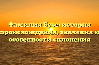 Фамилия Бузе: история происхождения, значения и особенности склонения