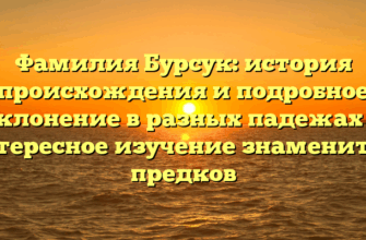 Фамилия Бурсук: история происхождения и подробное склонение в разных падежах — интересное изучение знаменитых предков