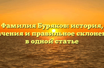 Фамилия Буряков: история, значения и правильное склонение в одной статье