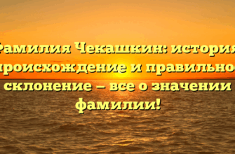 Фамилия Чекашкин: история, происхождение и правильное склонение — все о значении фамилии!