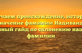 Изучаем происхождение, историю и значение фамилии Надибаидзе: полный гайд по склонению нашей фамилии