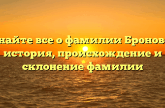 Узнайте все о фамилии Броновец: история, происхождение и склонение фамилии