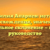 Фамилия Апарнев: история происхождения, значения и правильное склонение — полное руководство