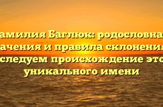 Фамилия Баглюк: родословная, значения и правила склонения — исследуем происхождение этого уникального имени