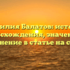 Фамилия Балатов: история происхождения, значение и склонение в статье на сайте