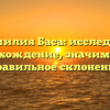 Фамилия Баса: исследуем происхождение, значимость и правильное склонение
