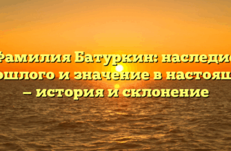 Фамилия Батуркин: наследие прошлого и значение в настоящем — история и склонение